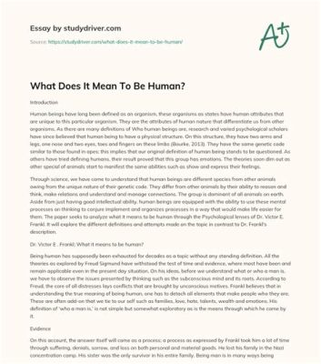 What Does It Mean to Be Human Essay: The Embrace of Nature, Reason and Society